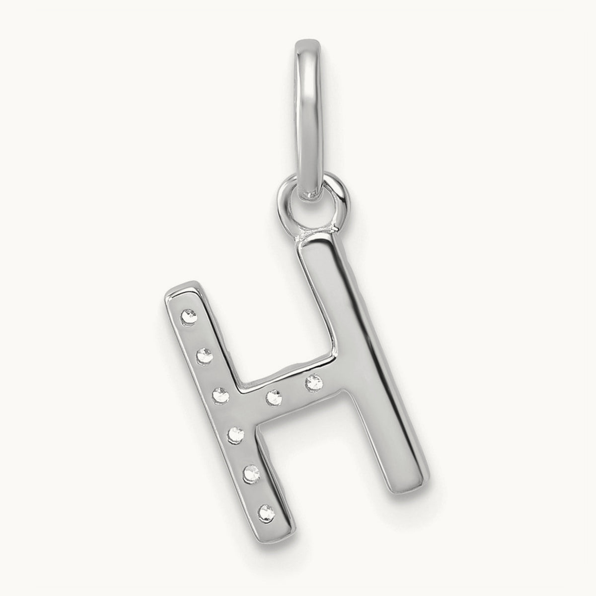 Twisted Diamond Charm — 14K White Gold, H