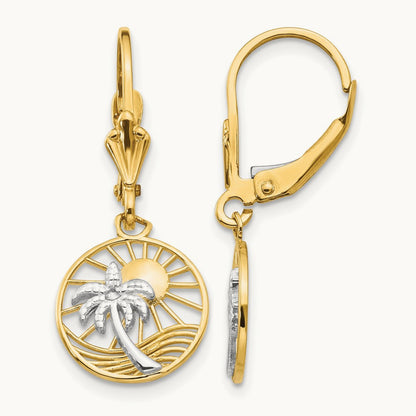 & Palm Tree Leverback Earrings — photo set