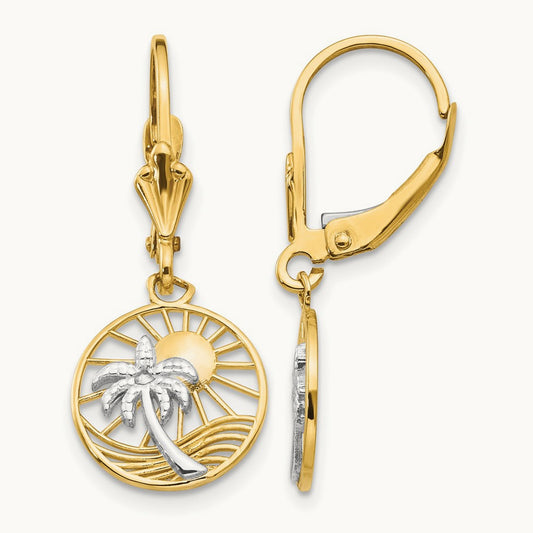 & Palm Tree Leverback Earrings — photo set
