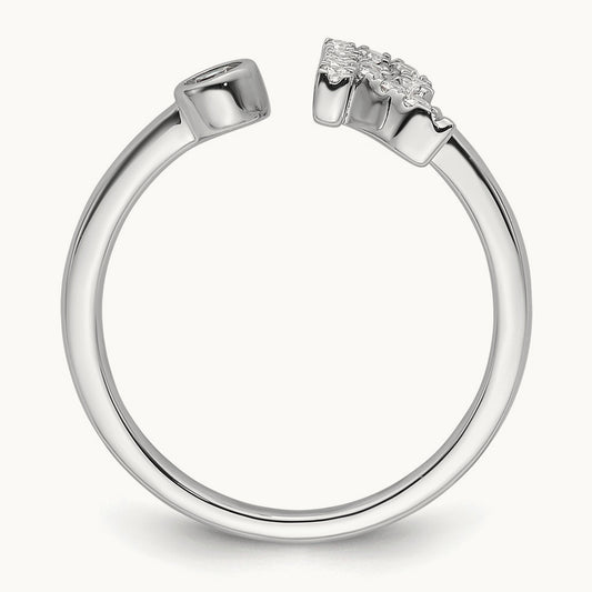 Initial R Adjustable Ring, 0.20 ct tw Lab-Grown Diamond
