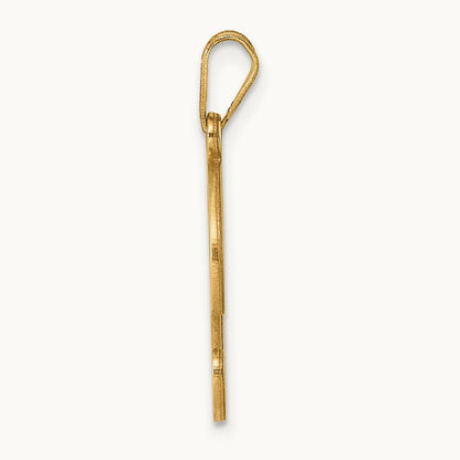 Script Letter T Initial Pendant, 14K