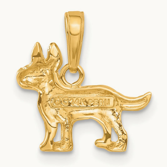Terrier Dog Pendant, 14K