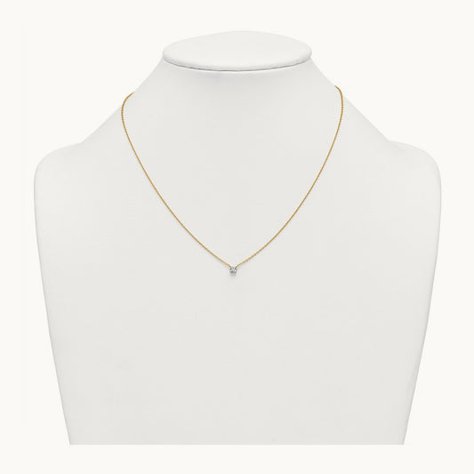 Cushion Pendant Necklace, 0.25-4.00 ct tw Lab-Grown Diamond — 1/4 ct, VS (Best), 14K Yellow Gold