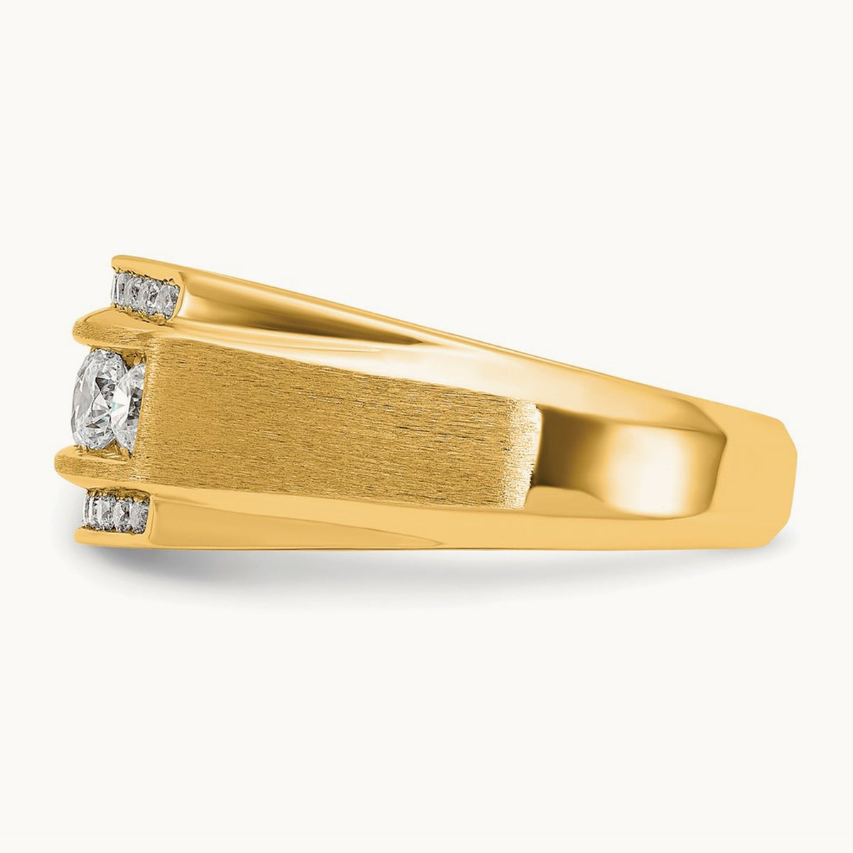 3 Row Men's Ring — 14K Yellow Gold, 10