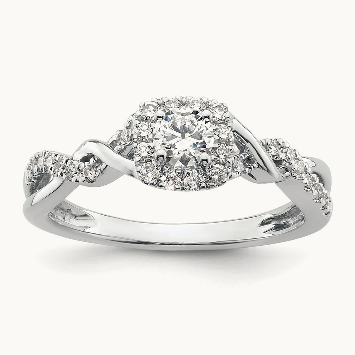 Round Bypass Engagement Ring, 0.50 ct tw Lab-Grown Diamond