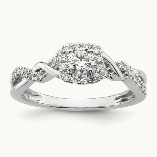 Round Bypass Engagement Ring, 0.50 ct tw Lab-Grown Diamond