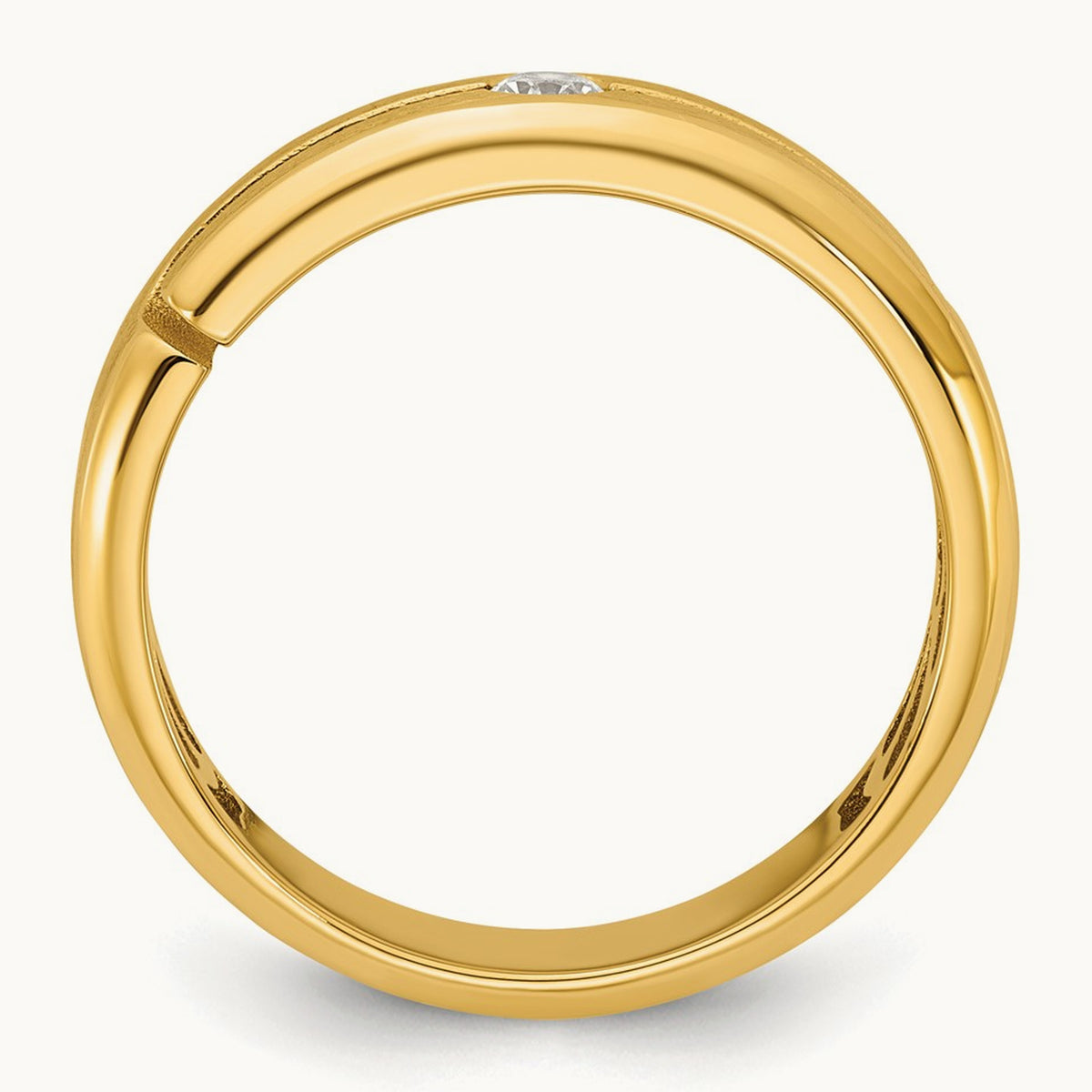 Setting: IB Goodman Men's Satin Diamond Ring Mounting, 14K Gold — 14K Yellow Gold