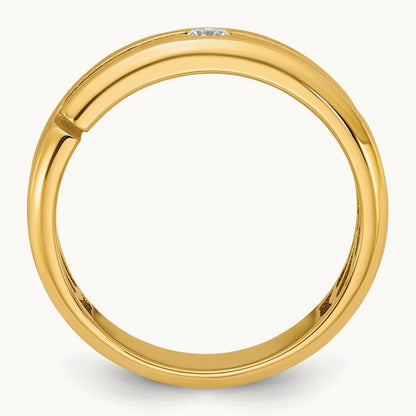 Setting: IB Goodman Men's Satin Diamond Ring Mounting, 14K Gold — 14K Yellow Gold