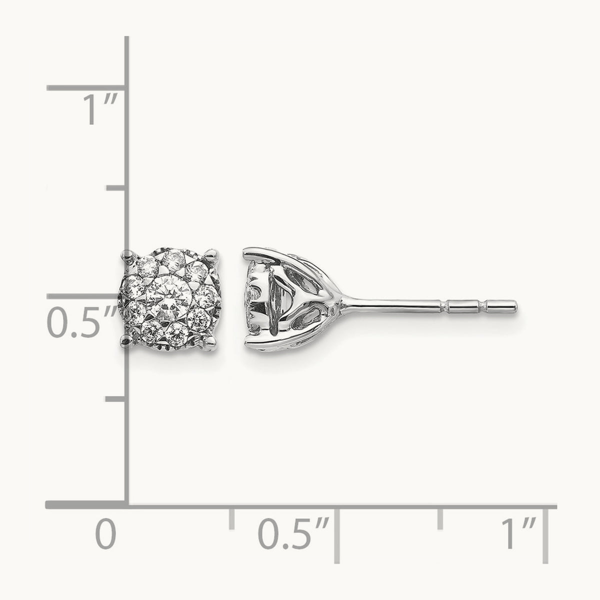 Halo Post Earrings, 1.00 ct tw Lab-Grown Diamond