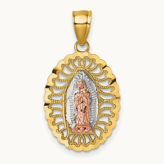 Polished Guadalupe Pendant, 14K Two-tone with White Rhodium