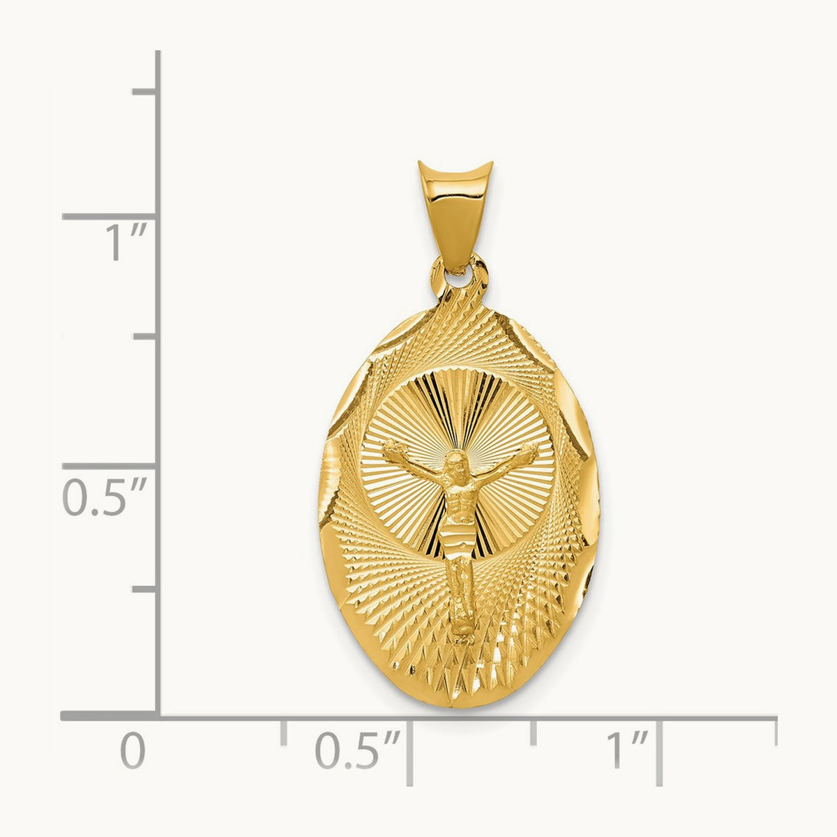 Polished Diamond-cut Corpus Oval Pendant — 28mm