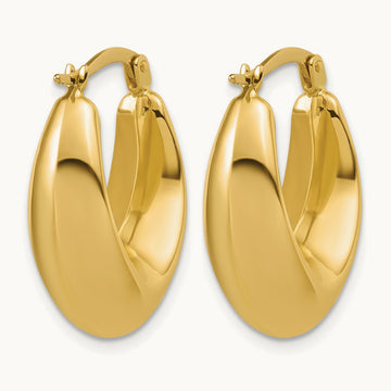 Polished Hoop Earrings, 14K — Leslie's