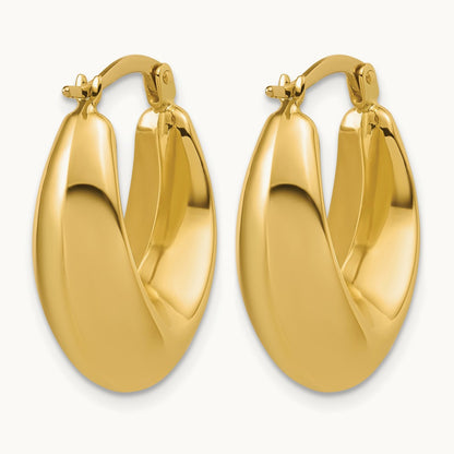 Polished Hoop Earrings, 14K — Leslie's