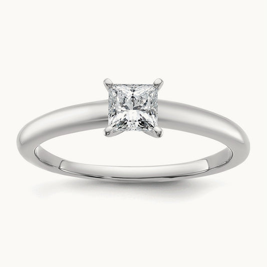Princess Solitaire Engagement Ring, 0.25-5.00 ct tw Lab-Grown Diamond — 14K White Gold