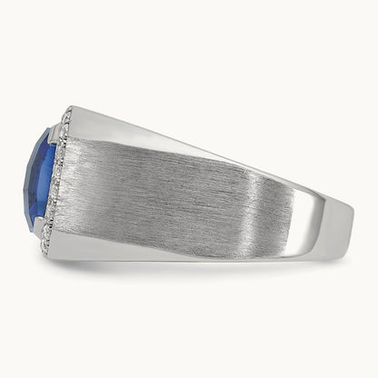 Men's Cr. Sapphire and Diamond Complete Ring — IBGoodman — photo set