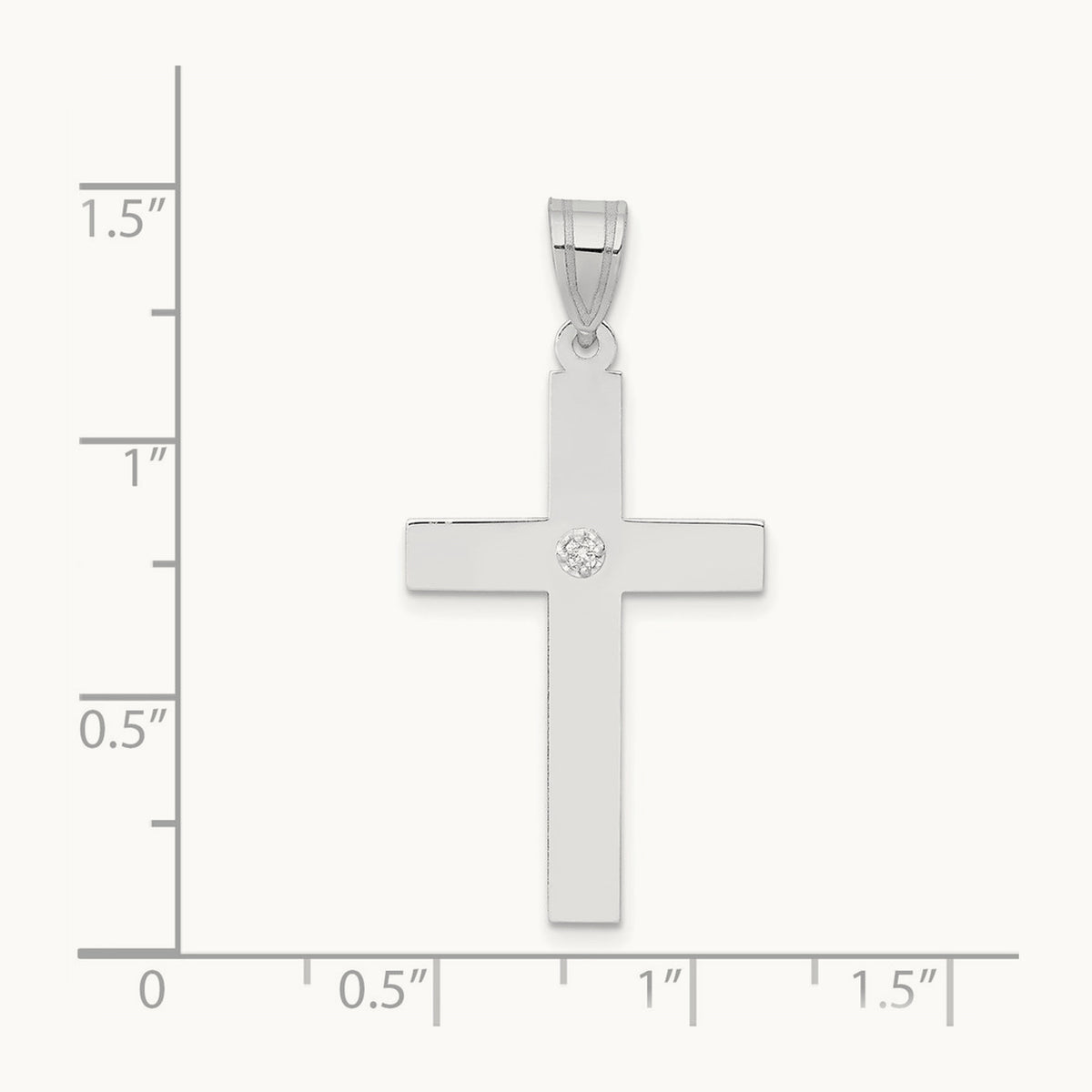 .02ct. Diamond Cross Pendant, 14K White Gold