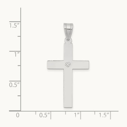 .02ct. Diamond Cross Pendant, 14K White Gold