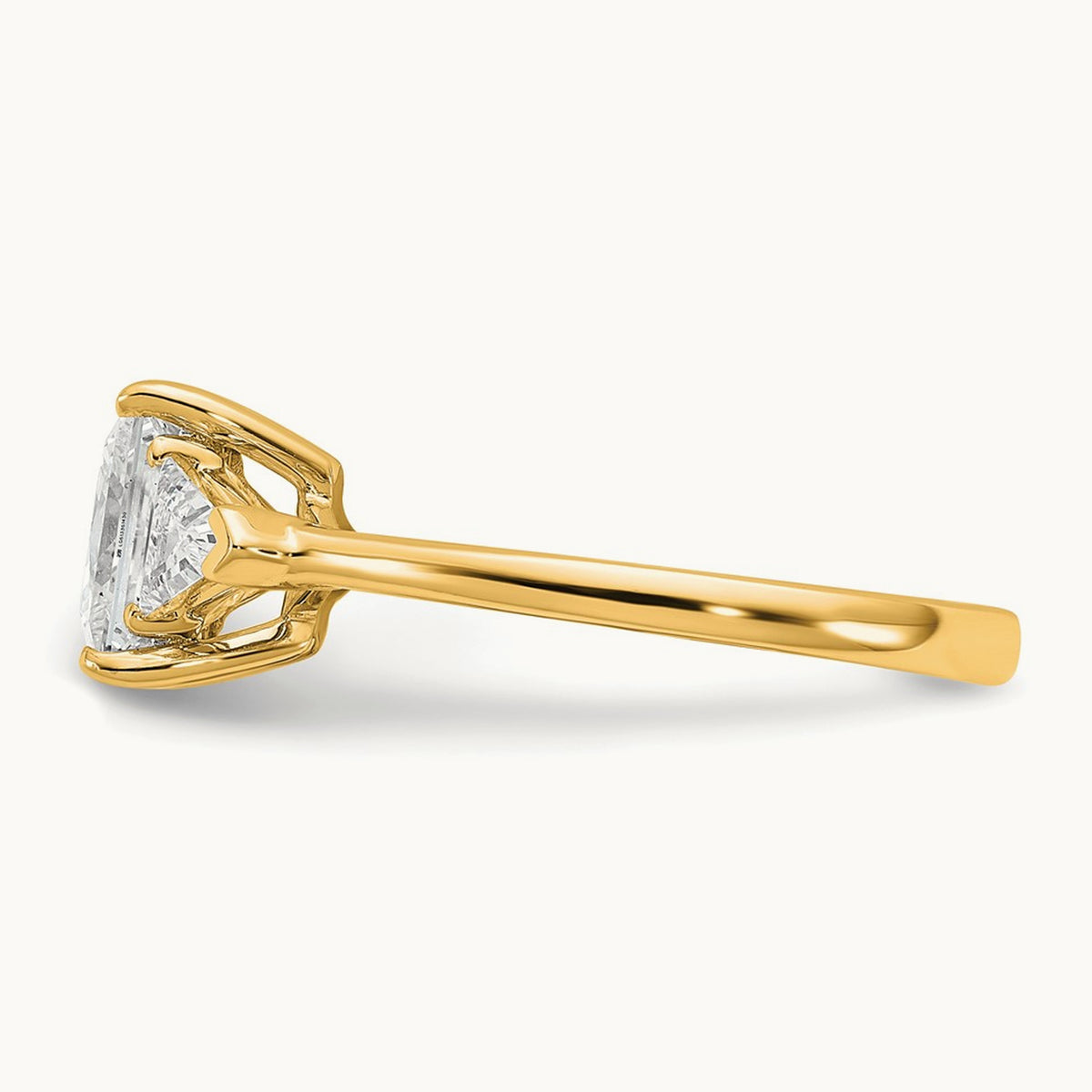 Princess/Trillion Engagement Ring, 1.50-4.00 ct tw Lab-Grown Diamond — 2 1/2 ct, 14K Yellow Gold