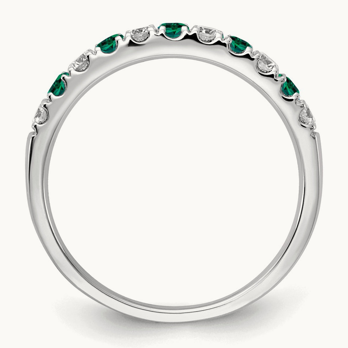 Created Emerald Band, 0.50 ct tw Lab-Grown Diamond