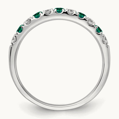 Created Emerald Band, 0.50 ct tw Lab-Grown Diamond
