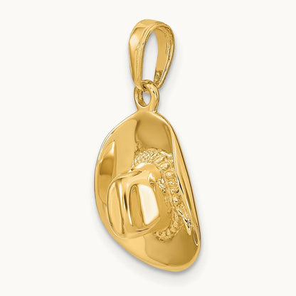3-D Cowboy Hat Pendant, 14K