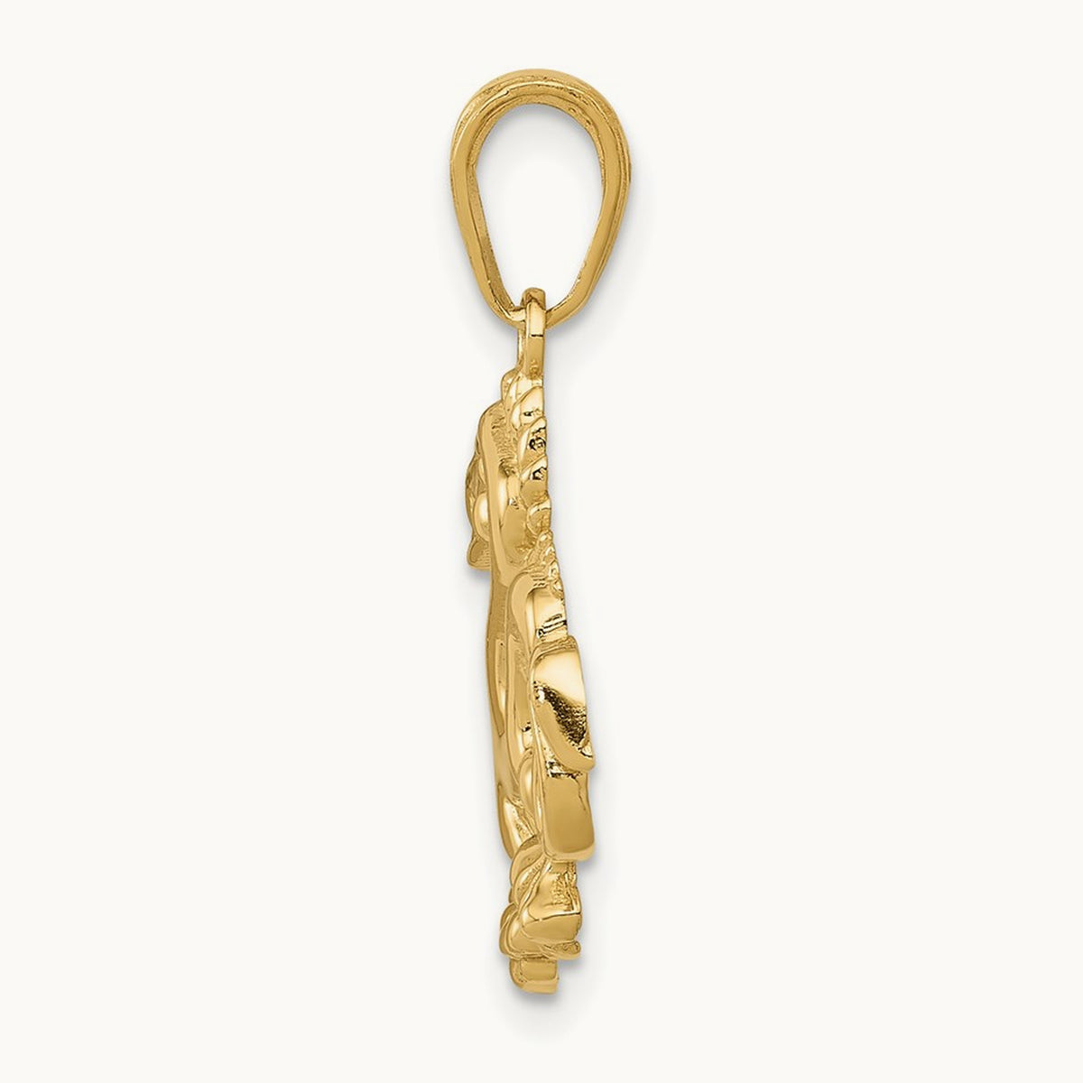 Solid Polished Dragon Pendant — 23mm