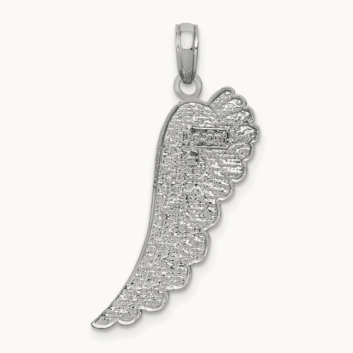 Angel Wing Pendant — 14K White Gold, 31.5mm