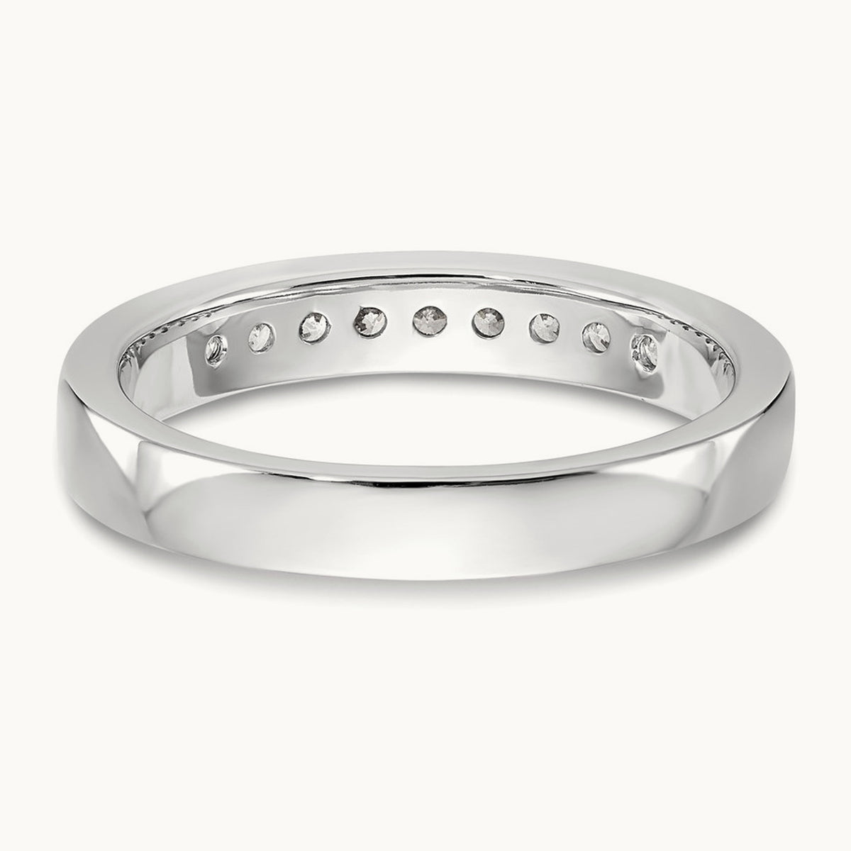 9-Stone Diamond Channel Band, 14K White Gold