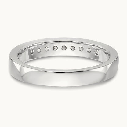 9-Stone Diamond Channel Band, 14K White Gold