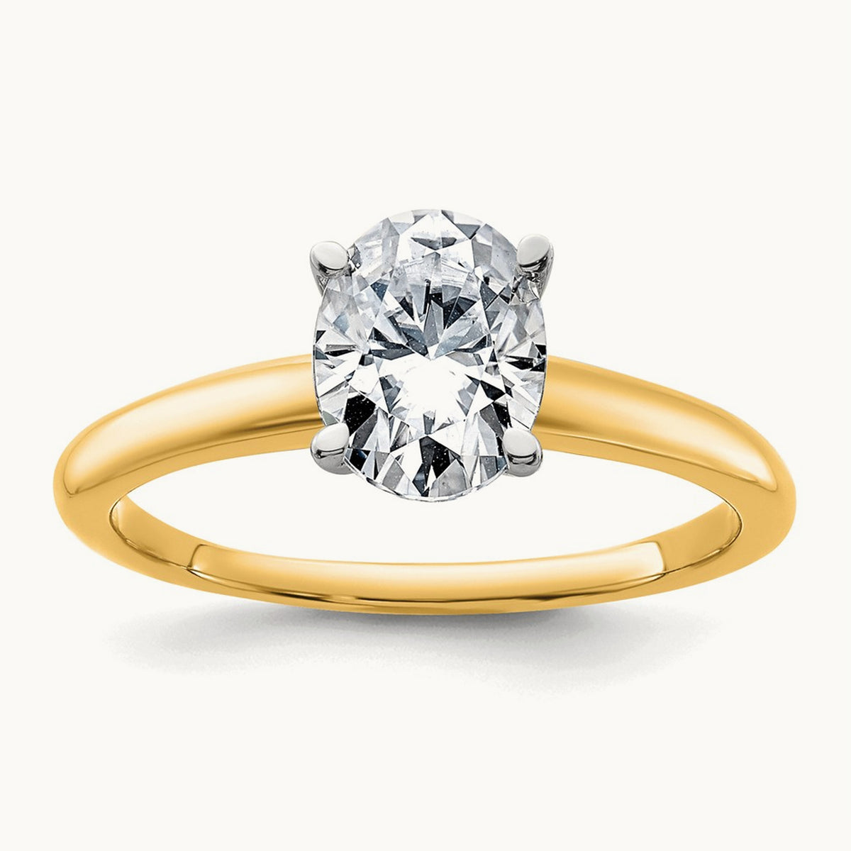 Oval Solitaire Engagement Ring, 0.50-5.00 ct tw Lab-Grown Diamond — 1 1/4 ct, 14K Two-Tone