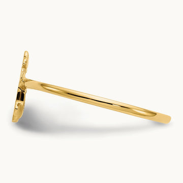Polished Cross Ring — 14K Yellow Gold