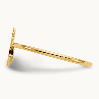Polished Cross Ring — 14K Yellow Gold