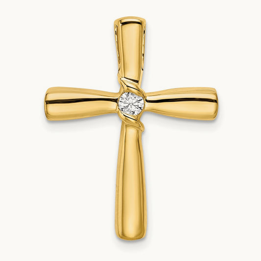Polished Diamond Cross Chain Slide — 25.85mm
