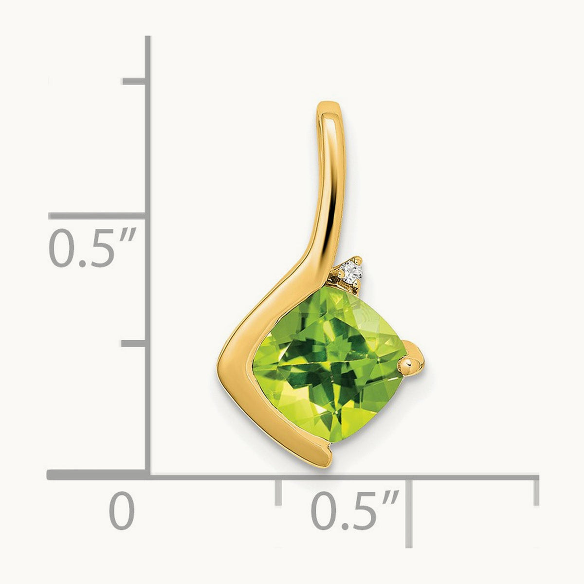 Cushion Peridot and Diamond Pendant — photo set
