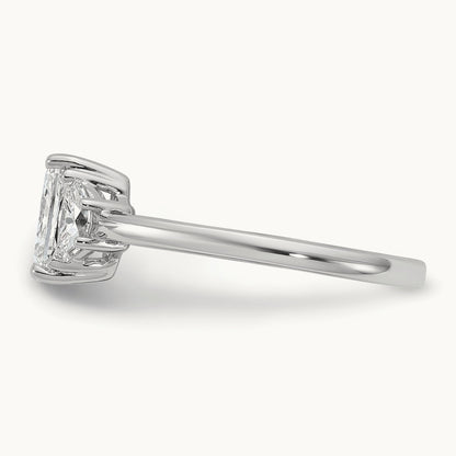 Radiant & 1/2 Moon Engagement Ring, 1.25-4.00 ct tw Lab-Grown Diamond — 1 3/8 ct, 14K White Gold