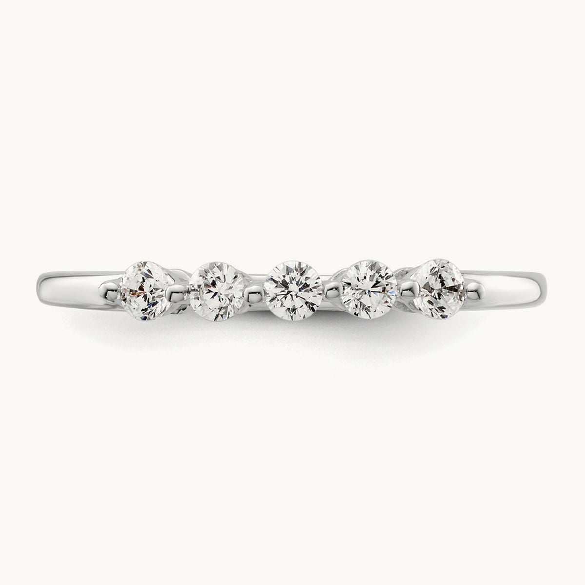 5-Stone Diamond Band, 14K White Gold