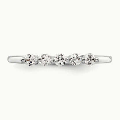 5-Stone Diamond Band, 14K White Gold
