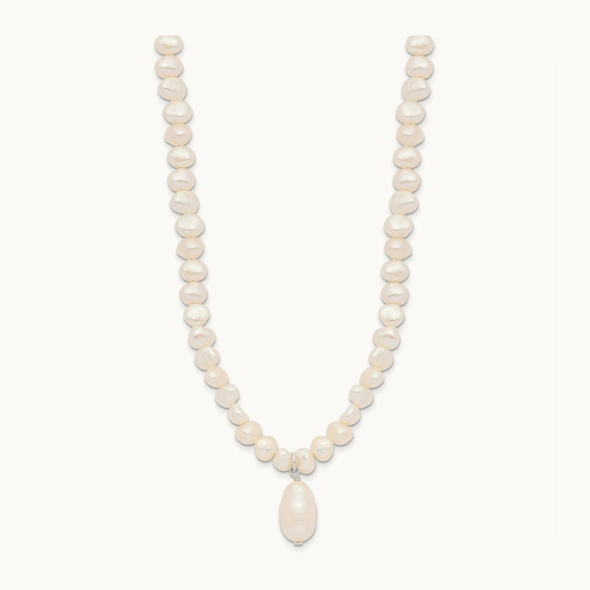 FW Cultured Pearl Drop 18in Necklace, Sterling Silver
