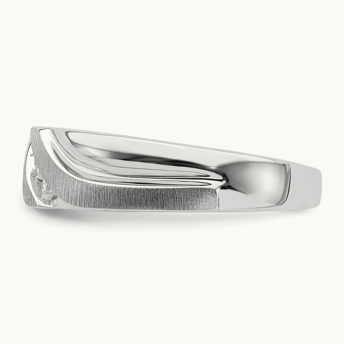 Men's Diamond Band, 14K White Gold