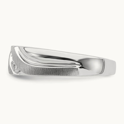 Men's Diamond Band, 14K White Gold