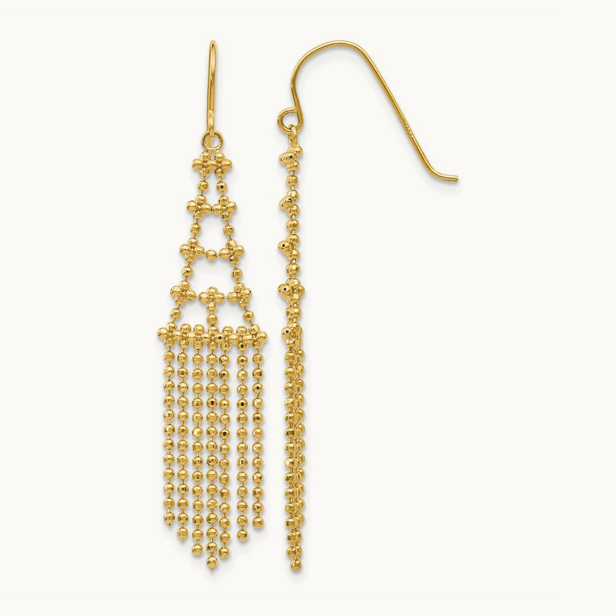 Beaded Earrings, 14K