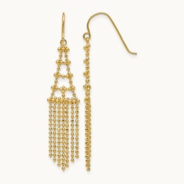 Beaded Earrings, 14K