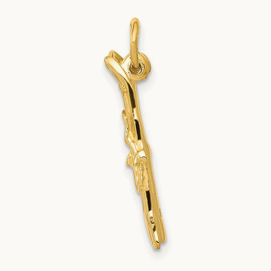 3D Pair Of Skis Charm, 14K