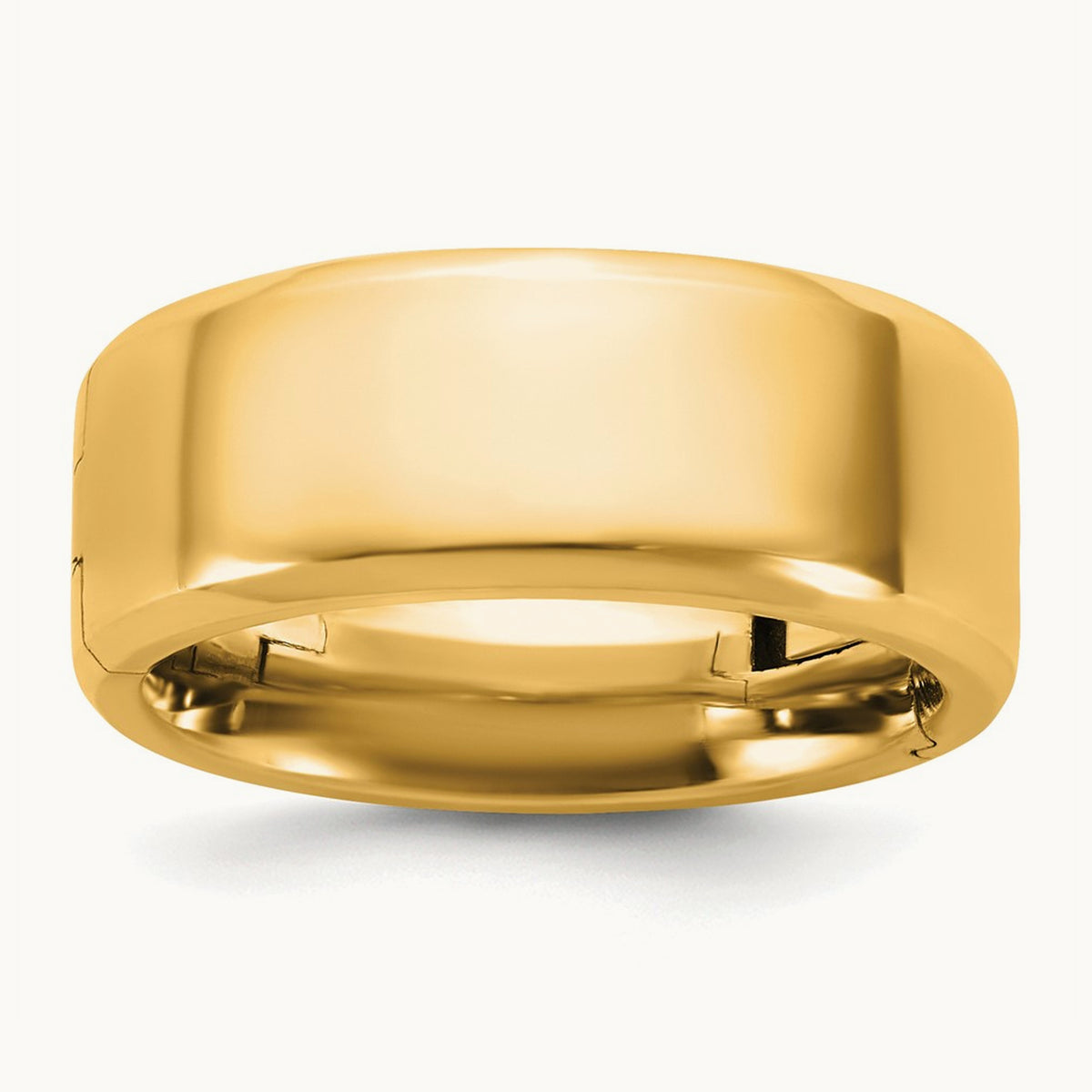 CLIQ Hinged Beveled Edge Wedding Band, 8mm, 14K Yellow Gold