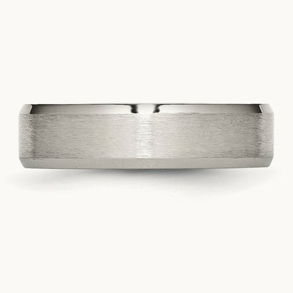 Brushed and Polished Flat Beveled Edge Band — photo set