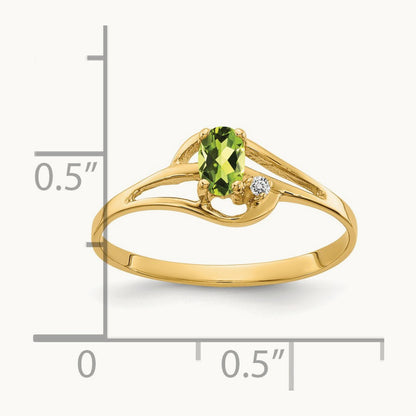 Peridot Diamond Ring, 14K