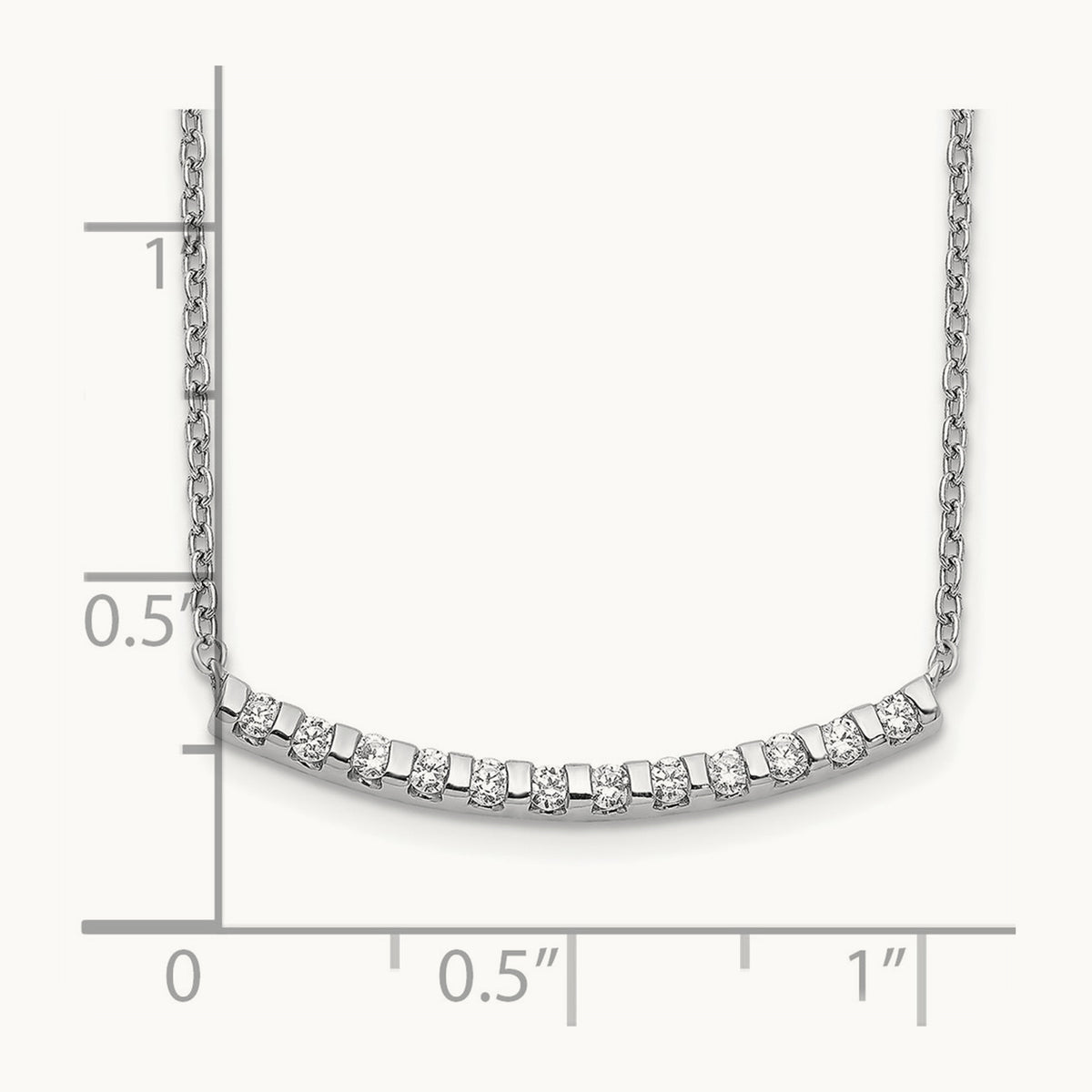 Curved Bar Necklace, 0.25-0.50 ct tw Lab-Grown Diamond — 1/4 ct, 14K White Gold