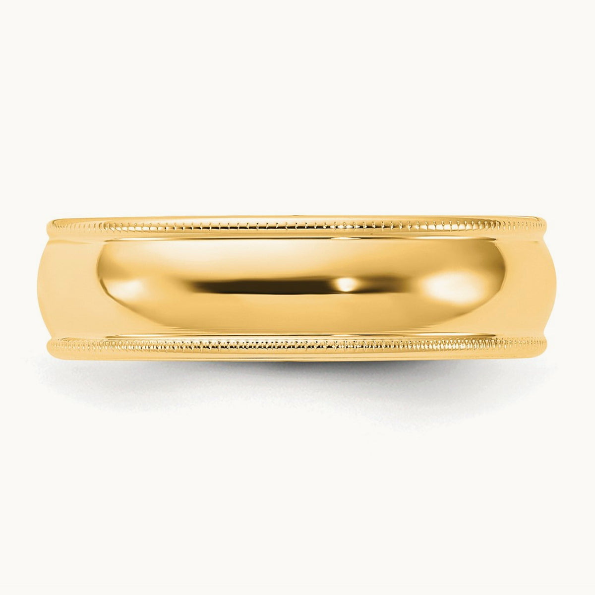Milgrain Comfort Fit Band — 14K Yellow Gold, 6mm