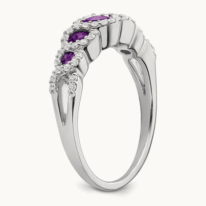 Amethyst and Diamond Ring, 14K White Gold