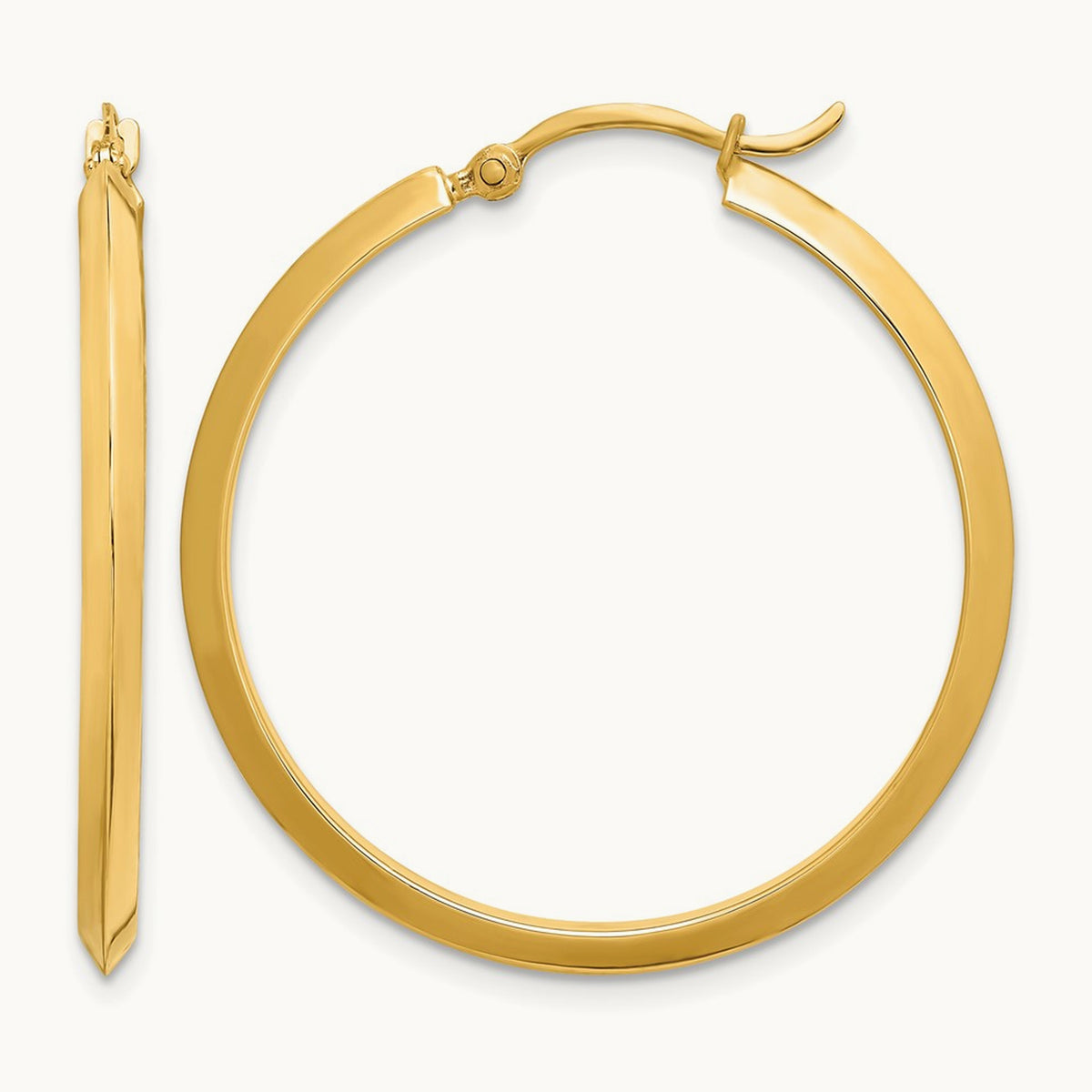 Polished Hoop Earrings — 14K Yellow Gold